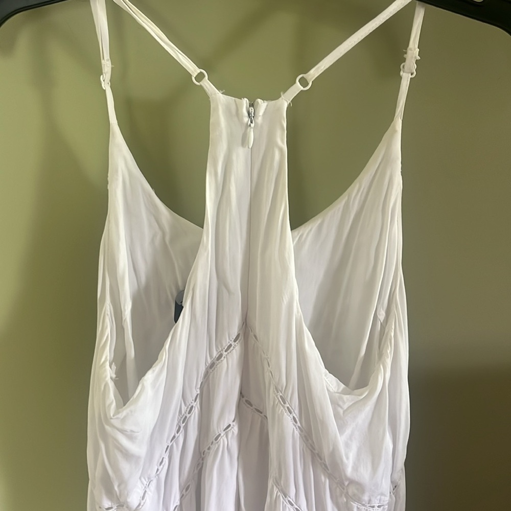 Lulus White Flowy Spaghetti Strap Lined Rayon Hal… - image 5